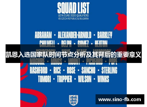 凯恩入选国家队时间节点分析及其背后的重要意义