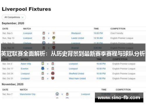 英冠联赛全面解析:从历史背景到最新赛季赛程与球队分析 英冠联赛全面解析:从历史背景到最新赛季赛程与球队分析